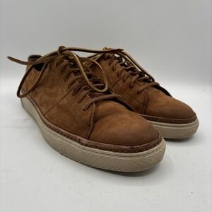 Frye Walker Low Lace Mens Casual Sneaker US 10.5 Brown Leather Soft